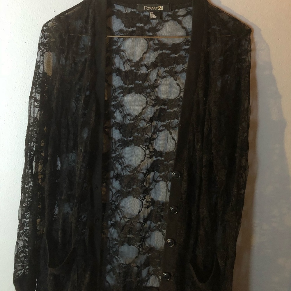 Long Sleeve Lace Cardigan